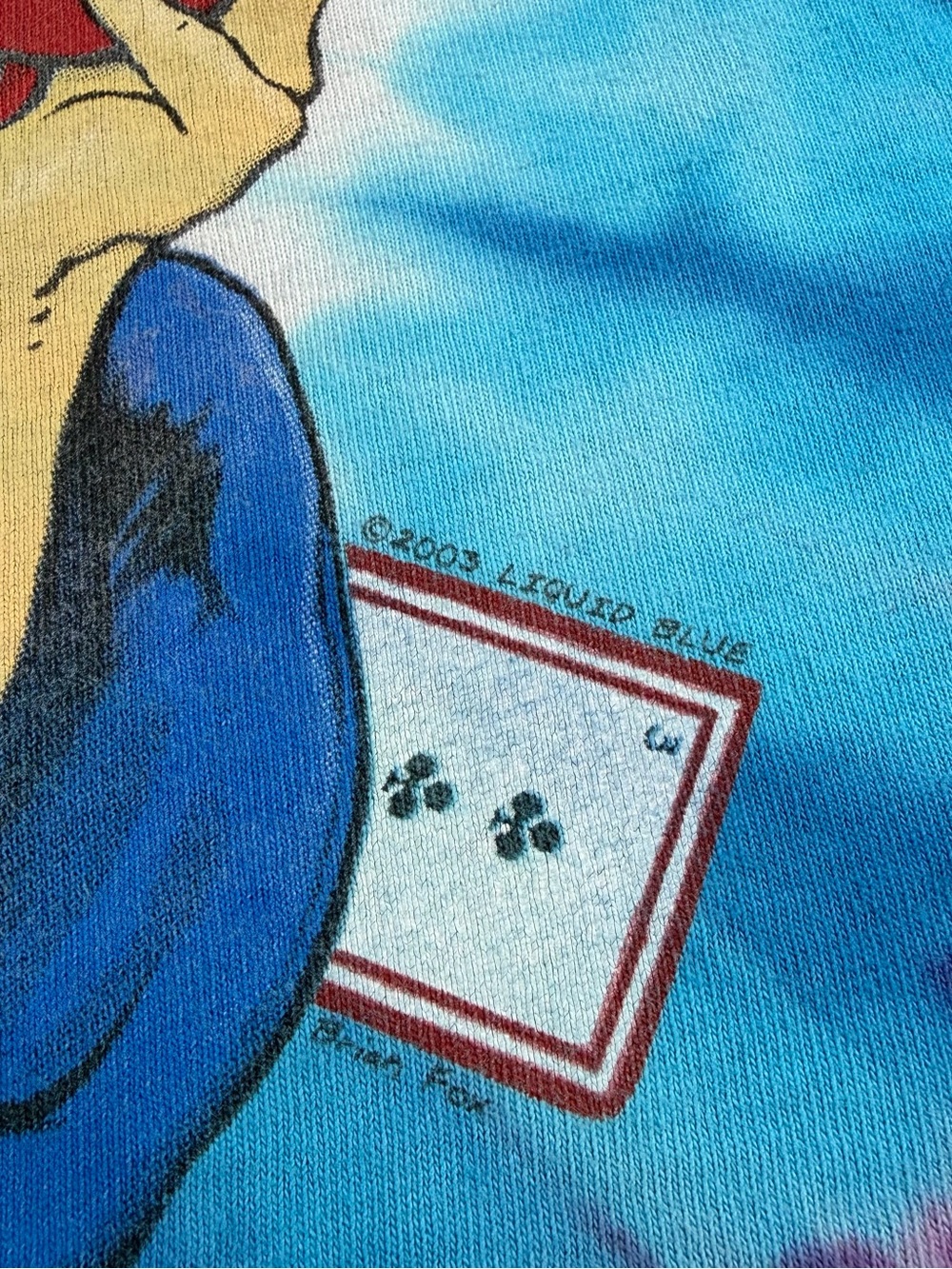 Liquid Blue Blue & Purple Tie-Dye Magician Graphic Tee Alice in Wonderland 2003 - Picture 4 of 11